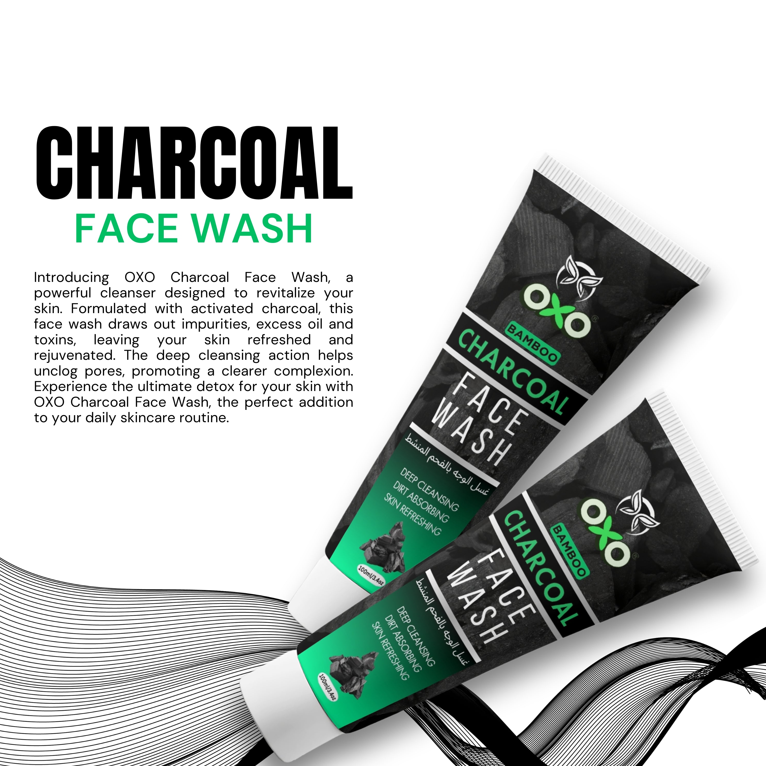 OXO Activated Charcoal Face Wash | Deep Clean & Oil Control | 100ml - OXO SkinCare