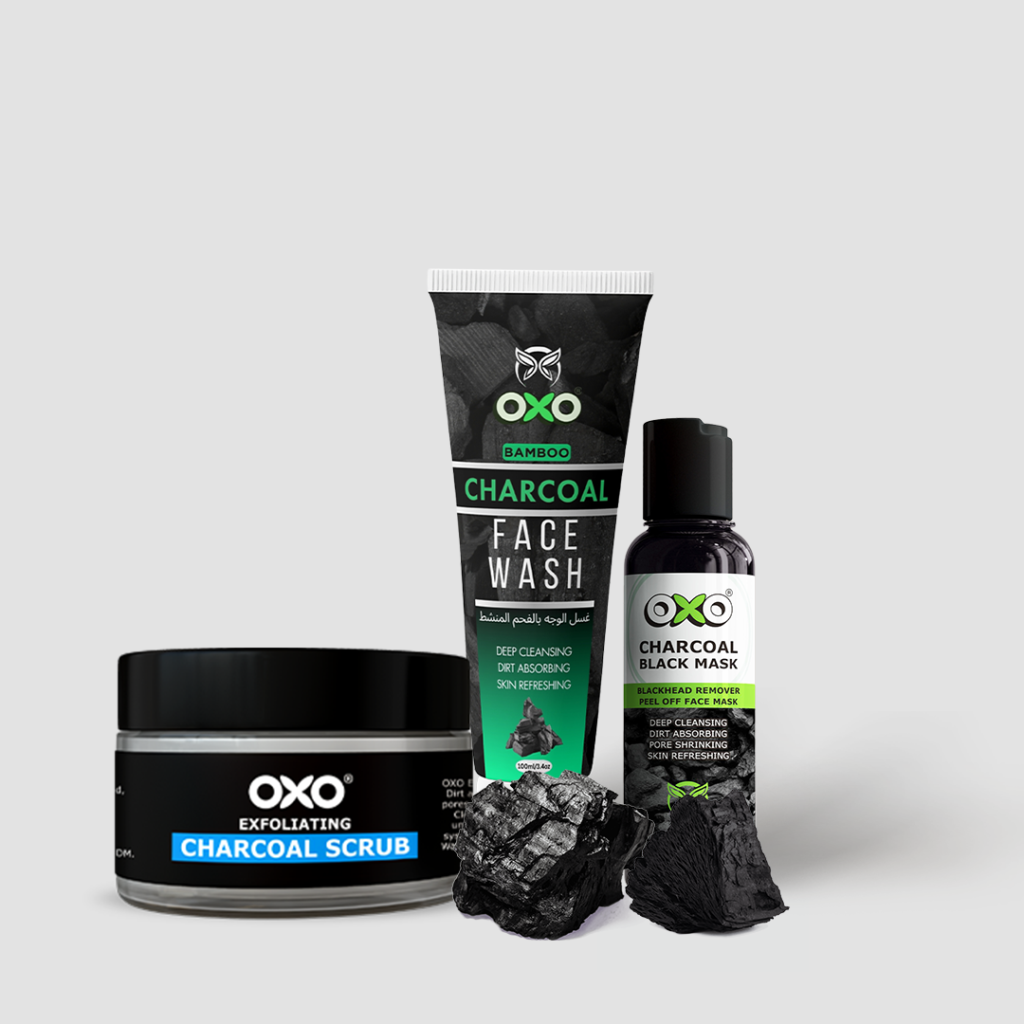 OXO Charcoal Face Wash, Charcoal Scrub and Charcoal Black Mask - OXO SkinCare