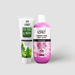 OXO Tea Tree and Neem Face Wash and Luxury Pink Body Wash - OXO SkinCare