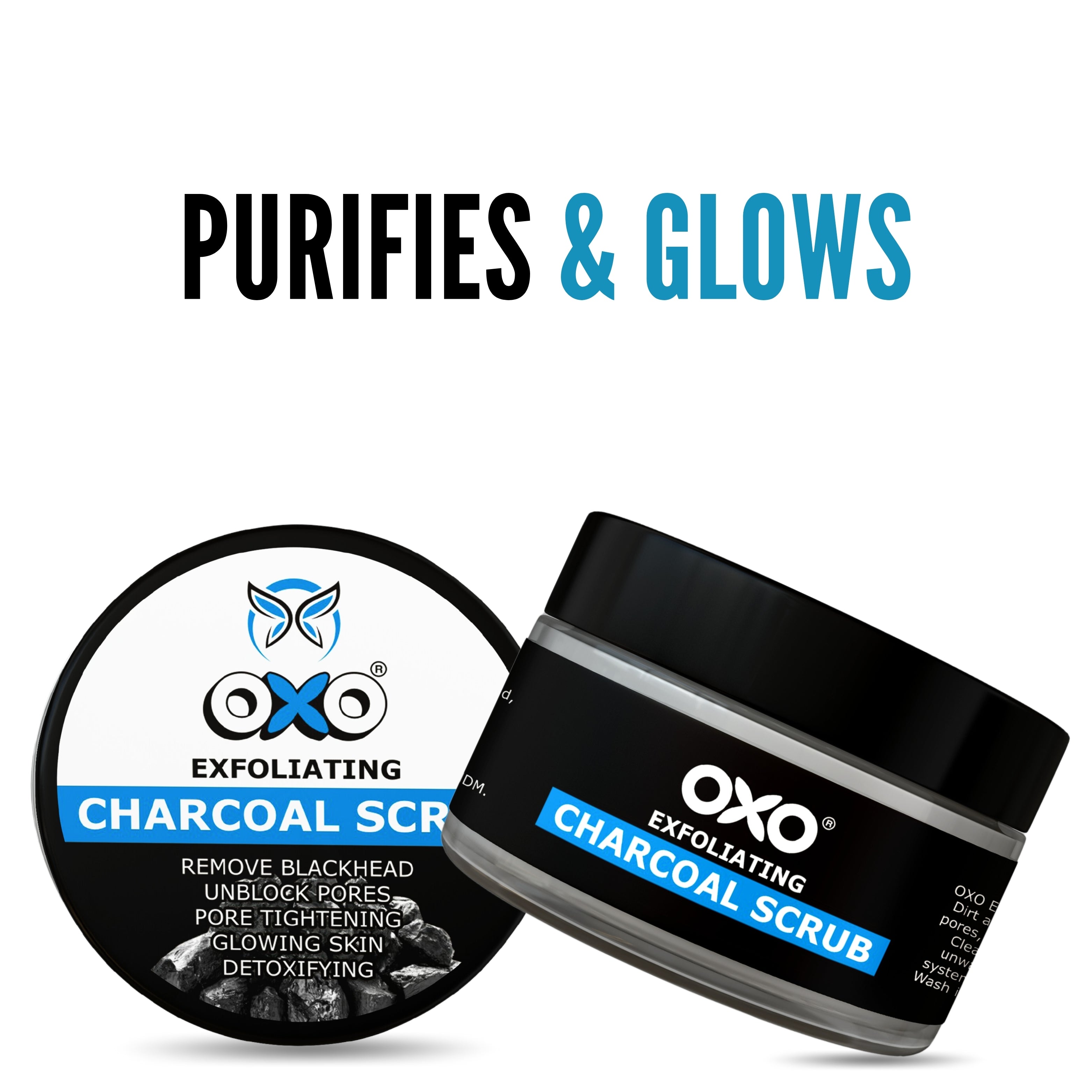 OXO Exfoliating Charcoal Face Scrub 150g. - OXO SkinCare