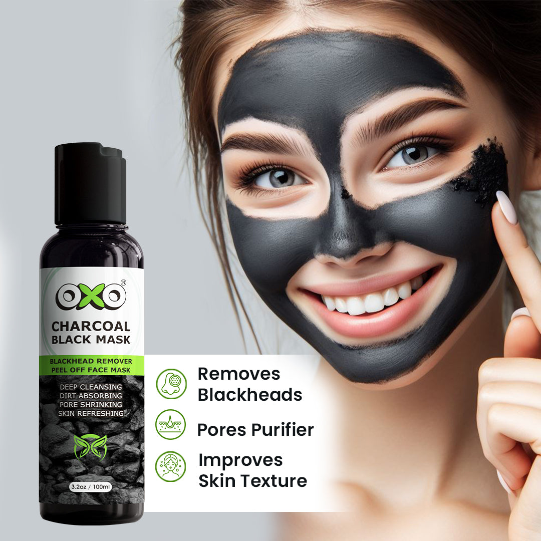 OXO Charcoal Face Wash, Charcoal Scrub and Charcoal Black Mask - OXO SkinCare