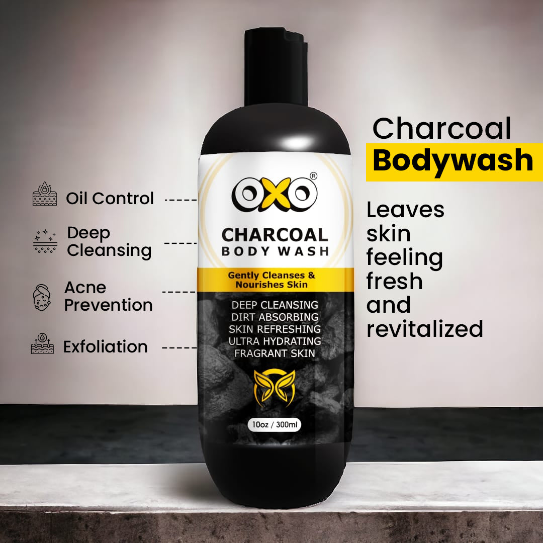 OXO Charcoal Skincare Trio | Body wash, Charcoal Face Wash and Charcoal Scrub - OXO SkinCare