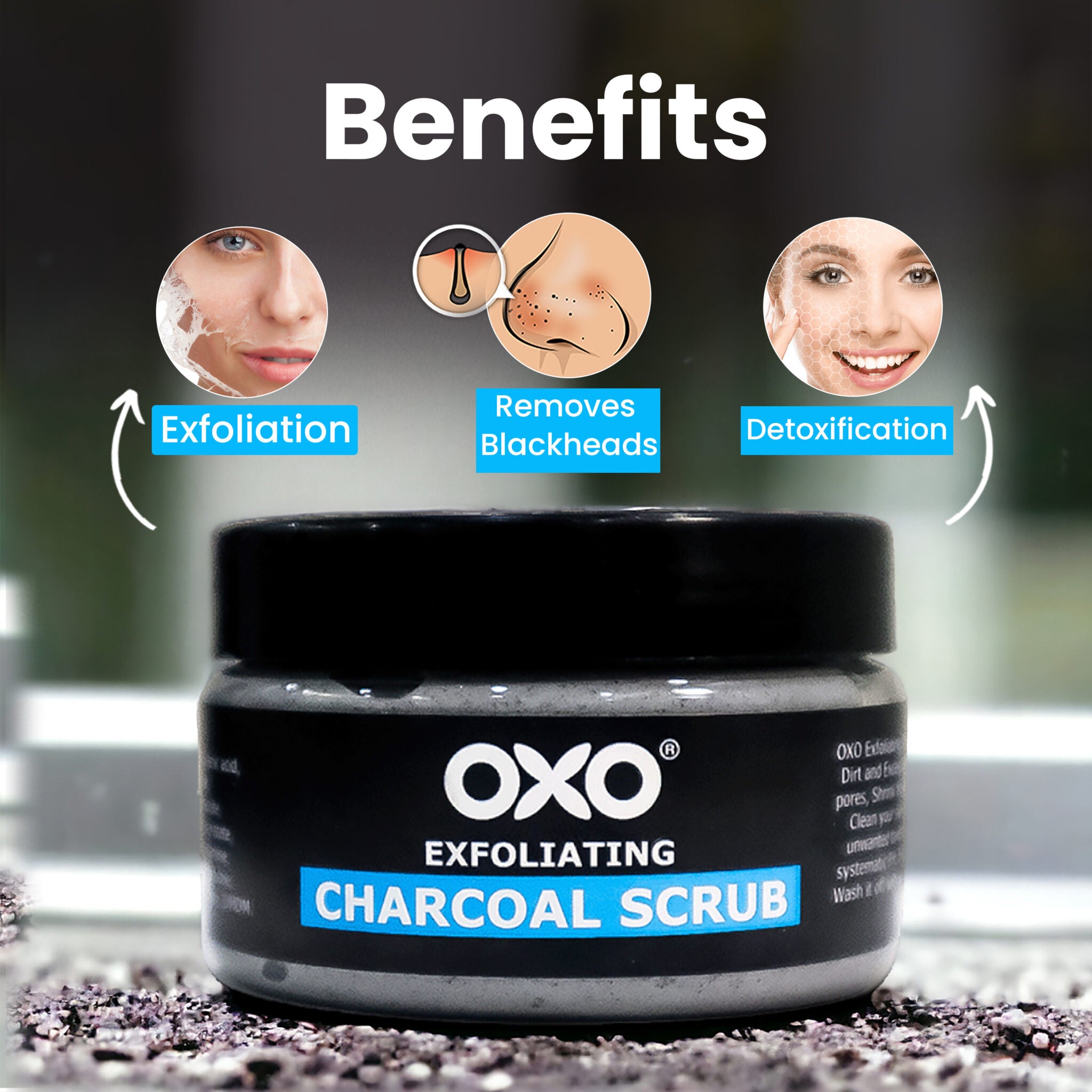 OXO Charcoal Skincare Trio | Body wash, Charcoal Face Wash and Charcoal Scrub - OXO SkinCare