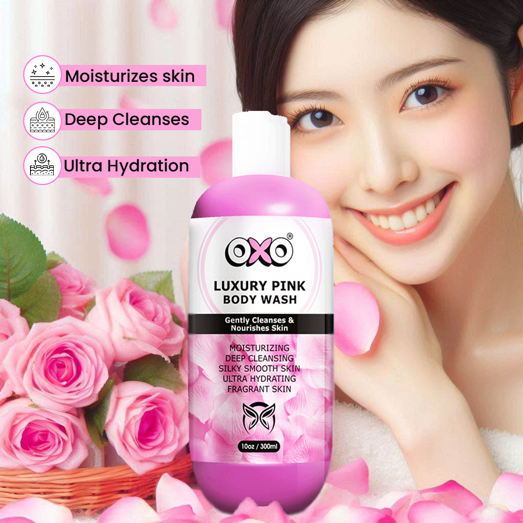 OXO Luxury Pink Body Wash | Gently Cleanses & Nourishes Skin | 300ml - OXO SkinCare